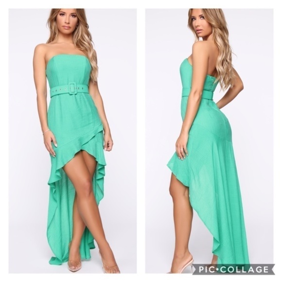 NWT FN Soraya Hi Low Dress - Kelly Green - Picture 6 of 7